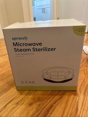 NEW bottle sterilizer steam microwave cleaner by sprucely for baby bottles